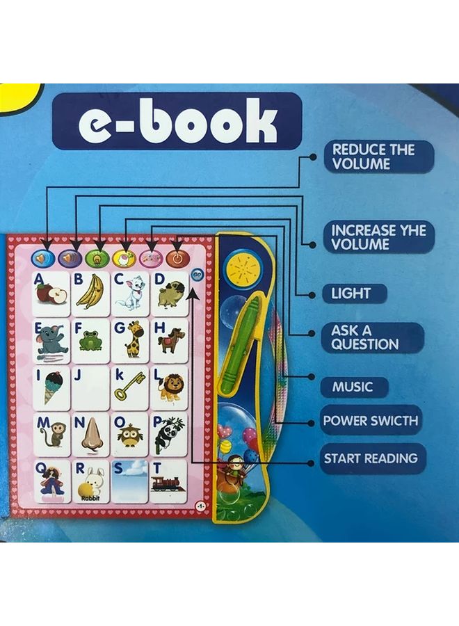 Pink Electronic Learning Toy Smart Reading Book Music Stories Educational Gift - Image 3